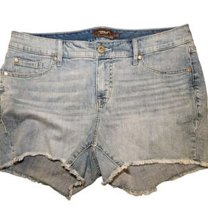 Torrid Jean Shorts Feel The Fit Cut Off Style Raw Hem Size 14 Summer Beach